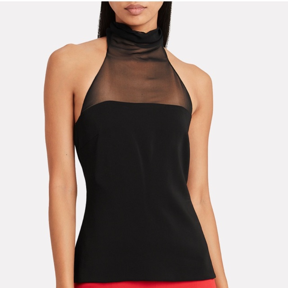 Cushnie NWT Chiffon Neck Chiffon Halter Top